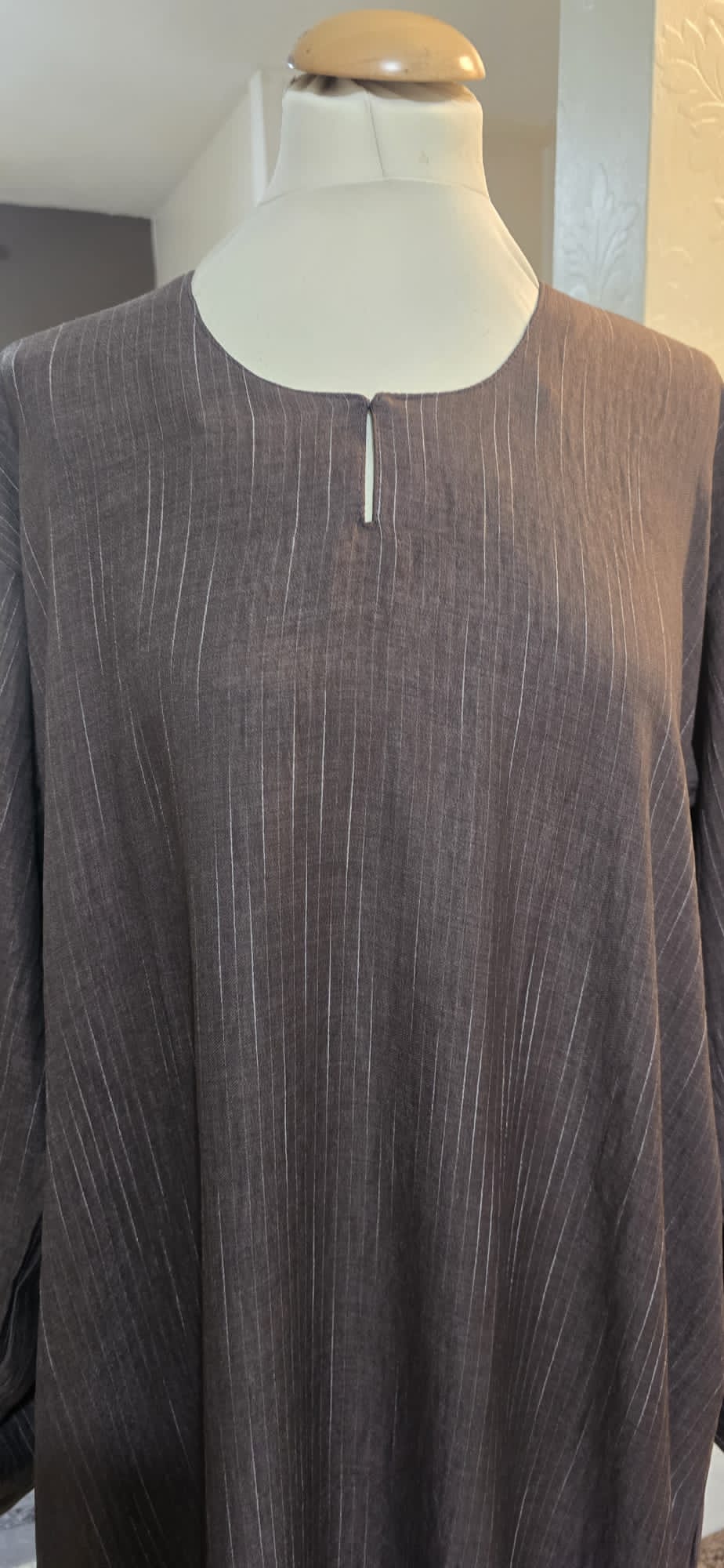 Charcoal Pinstripe Abaya