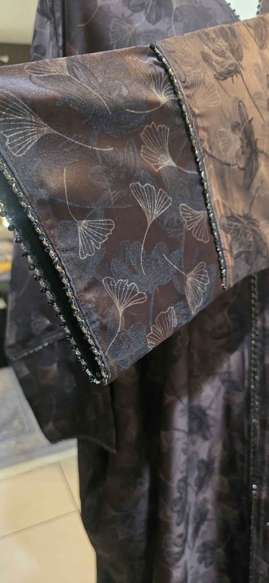 Noor Bronze Satin Abaya