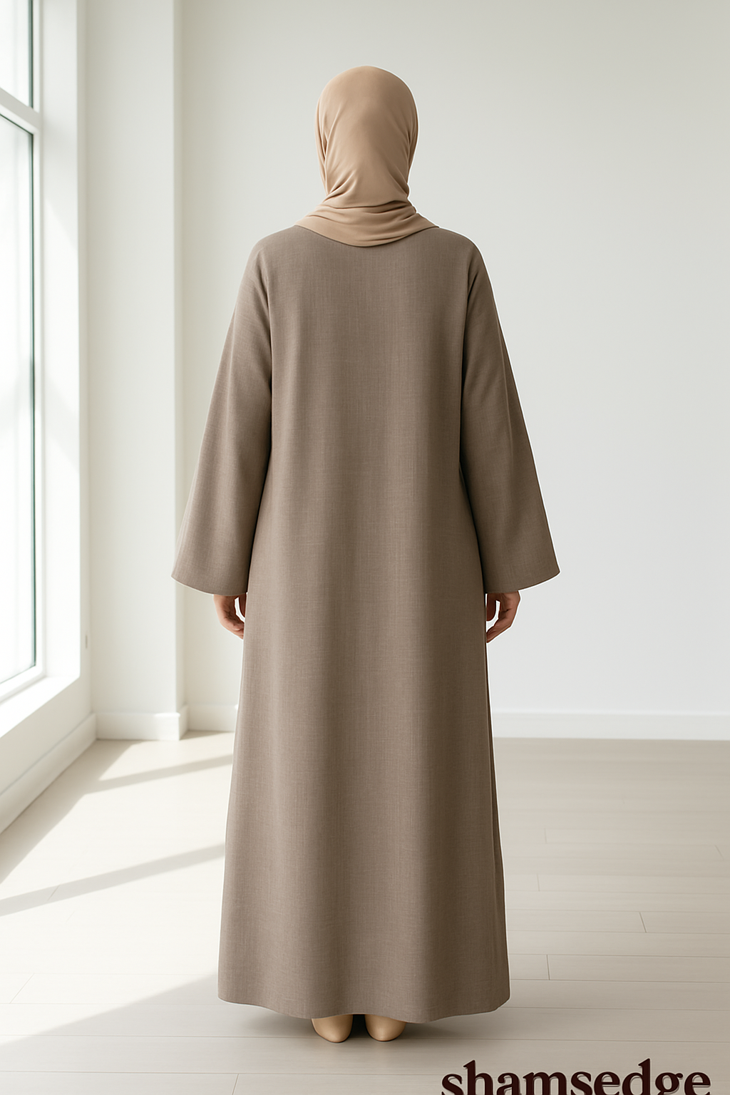 Plain taupe abaya