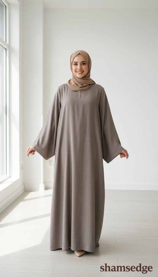 Plain taupe abaya