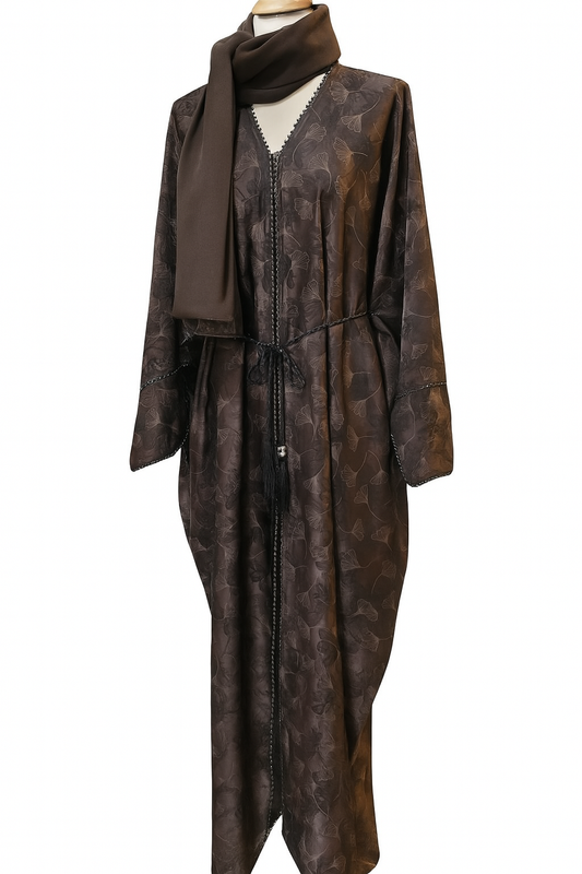 Noor Bronze Satin Abaya