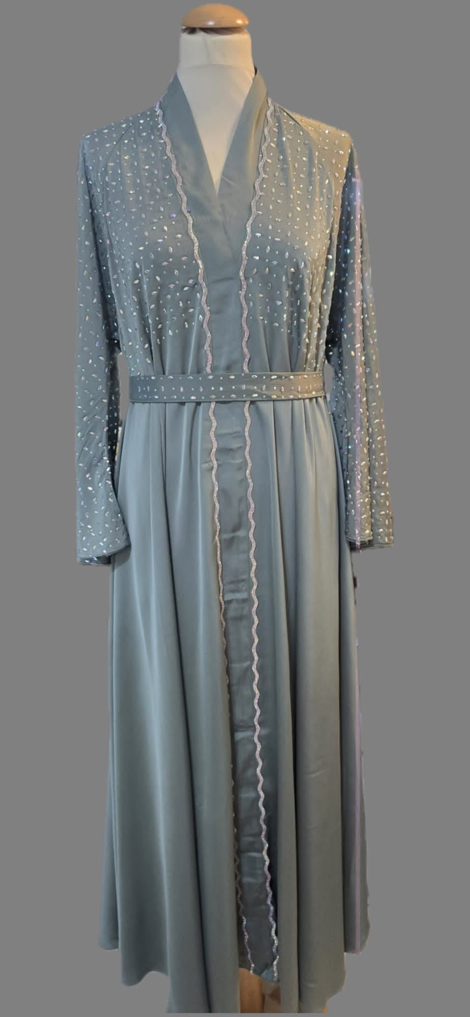 Dusty Blue Pearl Abaya