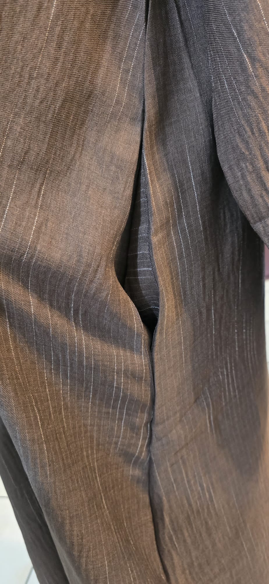 Charcoal Pinstripe Abaya