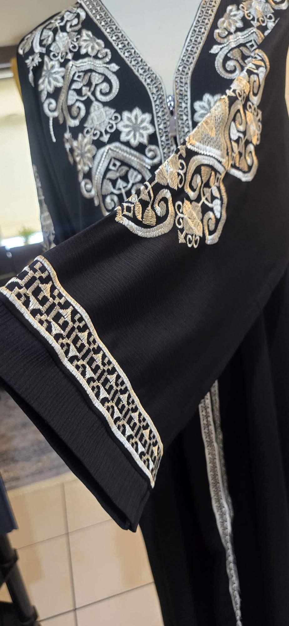 Layali Black Embroidered Abaya