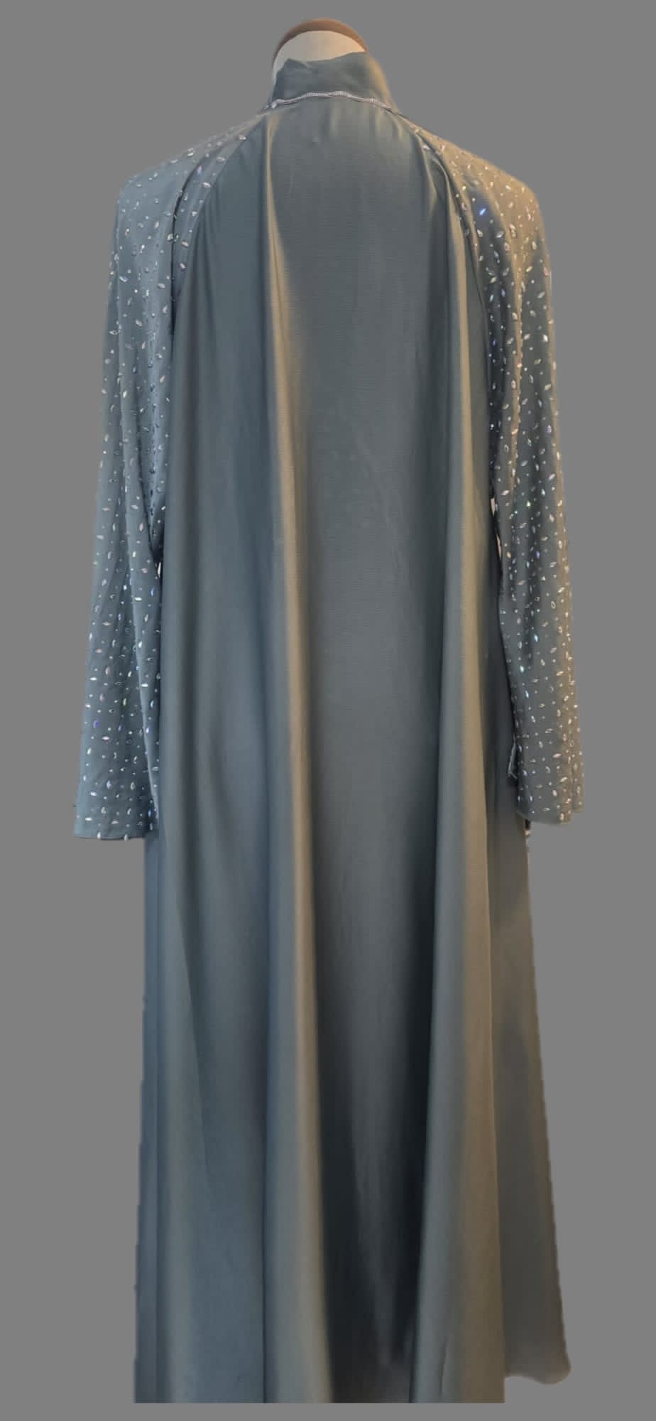 Dusty Blue Pearl Abaya