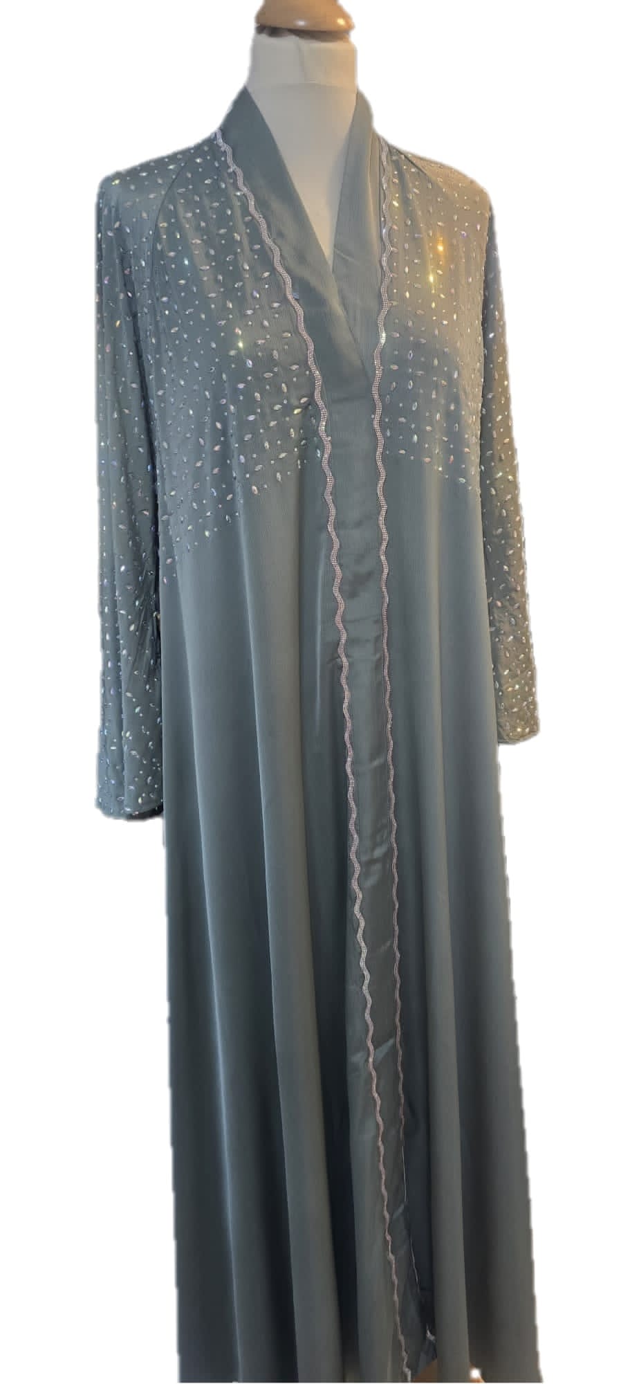Dusty Blue Pearl Abaya