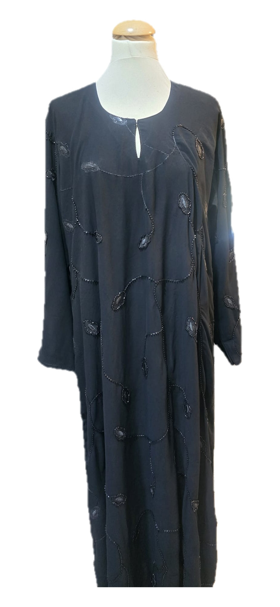 Midnight Leaf Embroidered Abaya