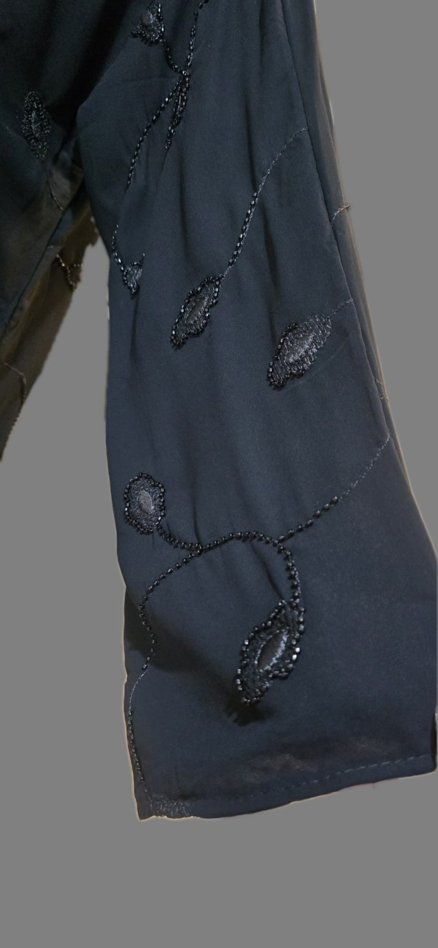 Midnight Leaf Embroidered Abaya