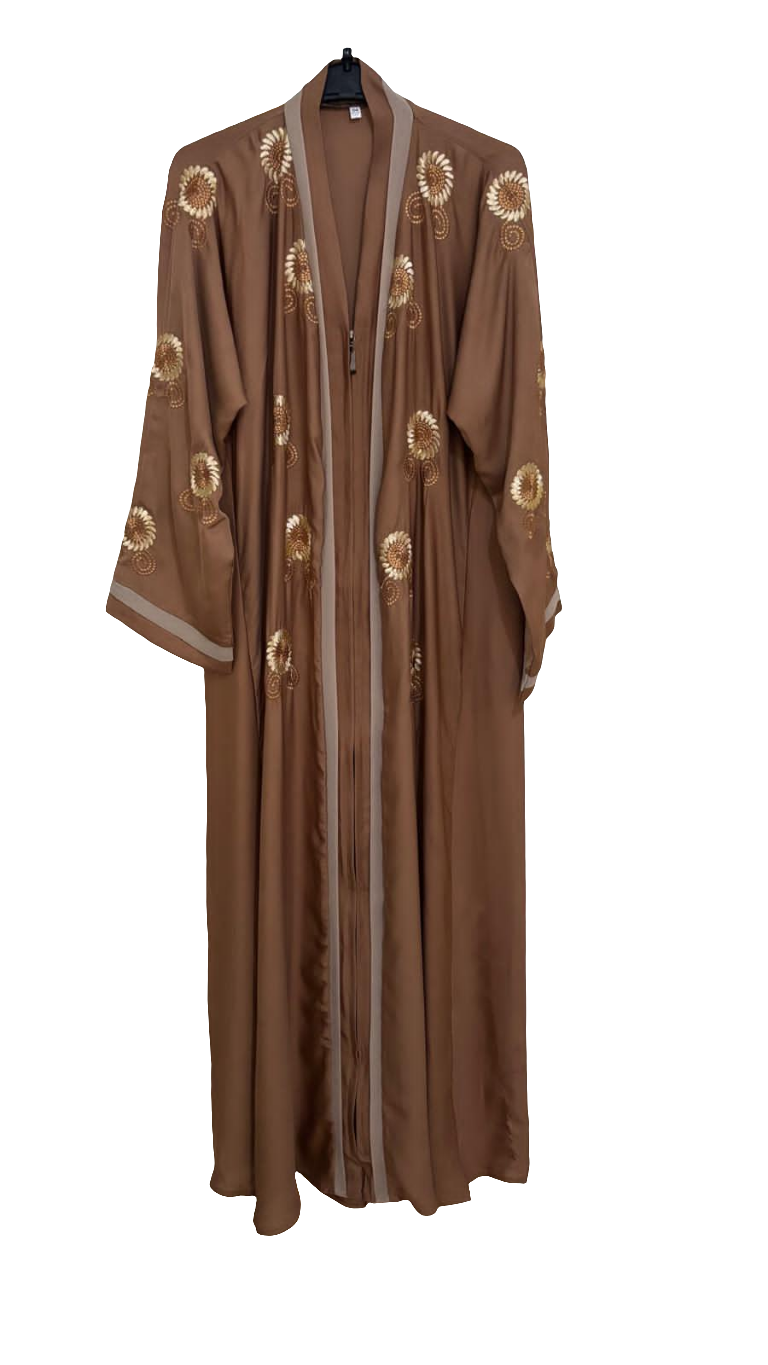 Golden bloom abaya