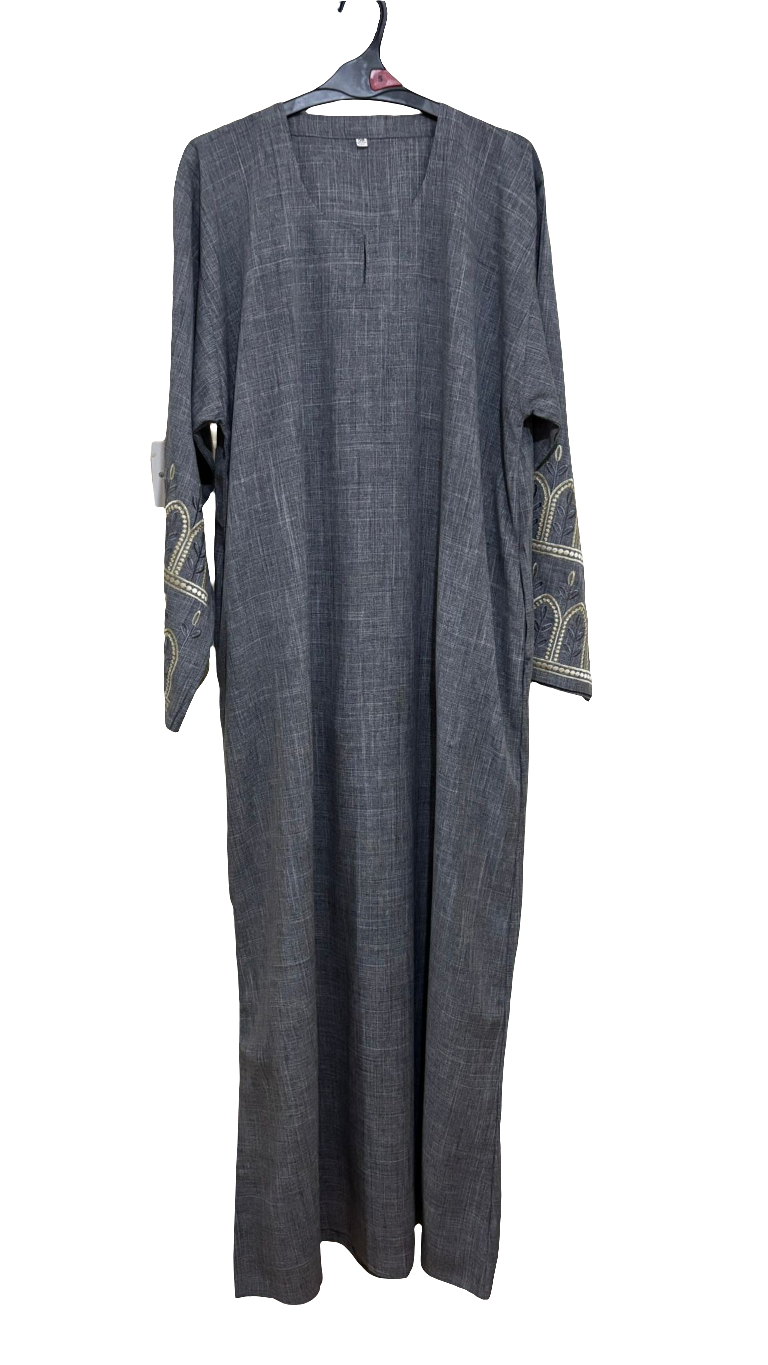 Ash elegance embroidered abaya