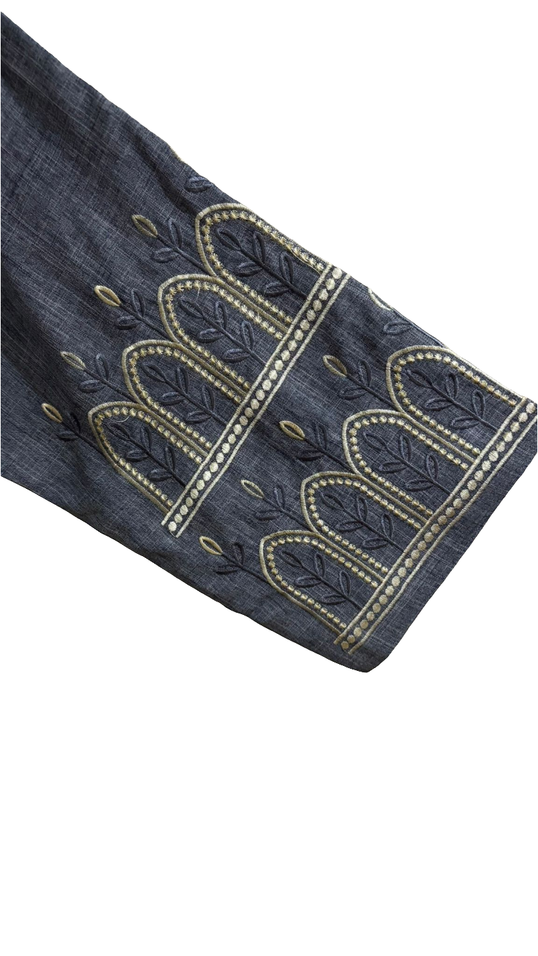 Ash elegance embroidered abaya