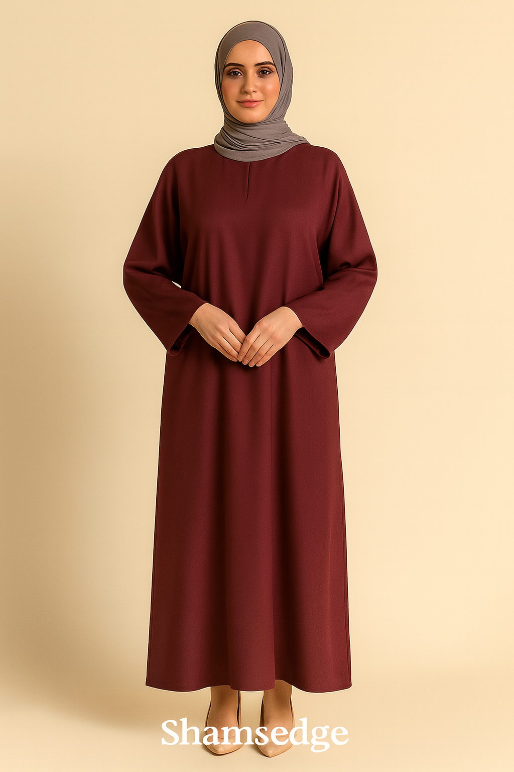 Crimson classic abaya
