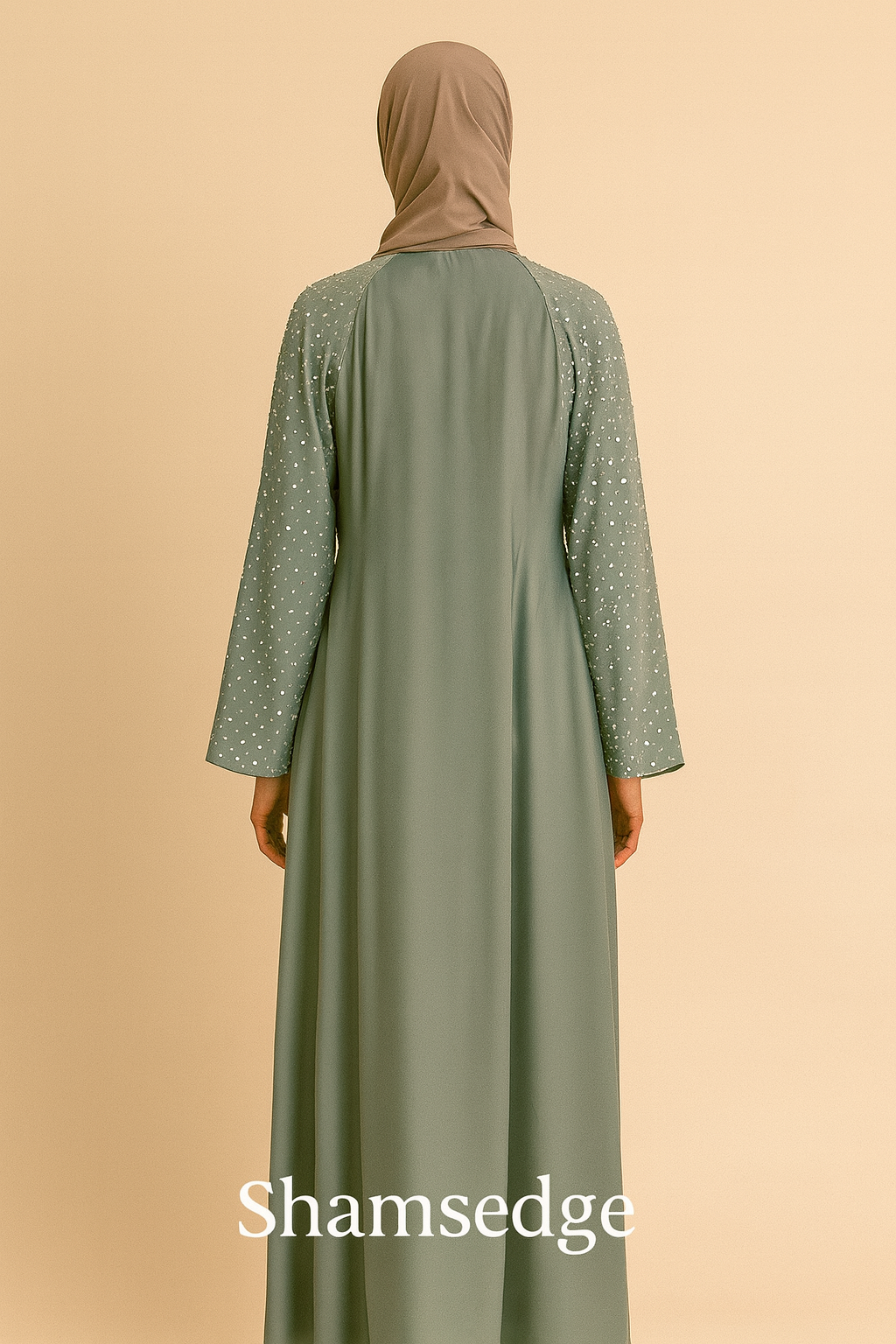 Dusty Blue Pearl Abaya