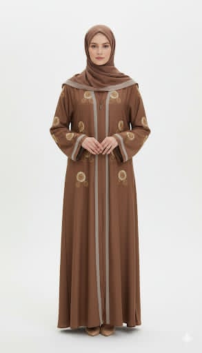 Golden bloom abaya
